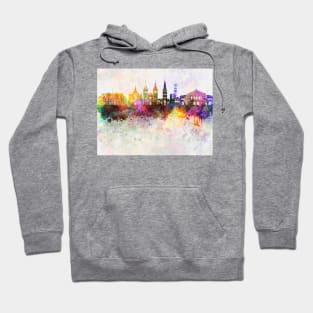 Aarhus skyline in watercolor background Hoodie